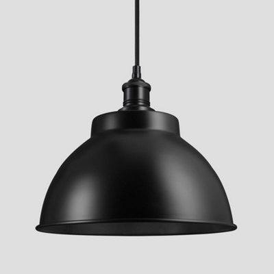 Industville Brooklyn Dome Pendant13 InchBlackBlack Holder from B&Q