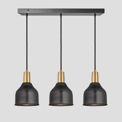 Industville Sleek Cone 3 Wire Cluster Lights7 InchPewterBrass Holder from B&Q