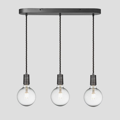 Industville Sleek Edison Oval Cluster Lights3 WirePewter from B&Q