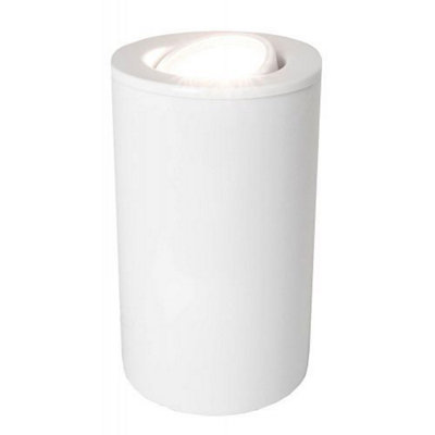 Happy Homewares Gloss Gu10 Floor Or Table Lamp Uplighter With Tilt Capability White