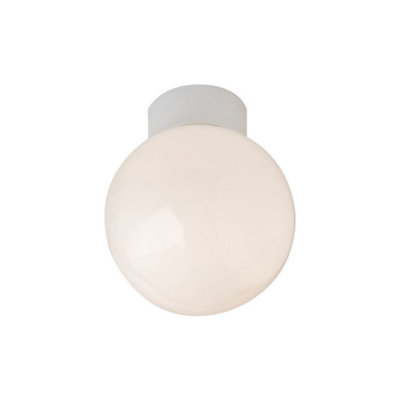 Happy Homewares Traditional Opal Glass Globe Ip44 Bathroom Ceiling Fitting Light