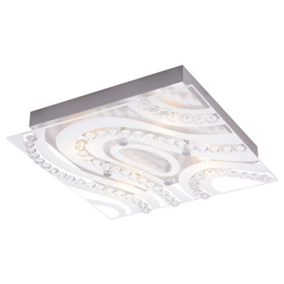 Happy Homewares Modern Led Bathroom Light With Clear/frosted Glass Plate from B&Q