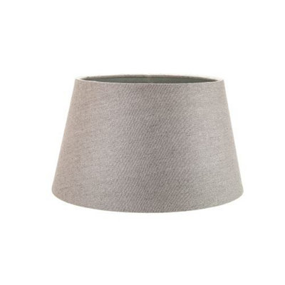 Happy Homewares Traditional 8 Inch Linen Fabric Drum Table/Pendant Lamp Shade 40W Maximum Grey