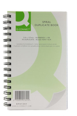 Q-Connect Feint Ruled Wirebound Duplicate Book 210 X 127 mm from B&Q