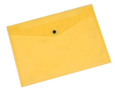 Envelope Wallet Q-Connect Press Stud Pp A4 172 Micron Transparent Yellow from B&Q