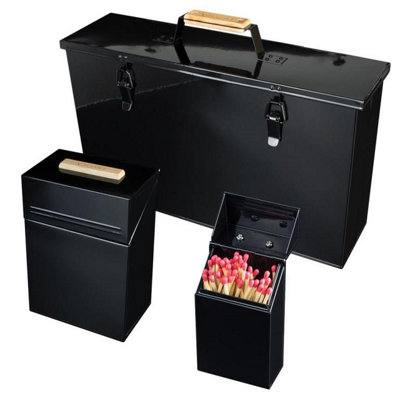 Valiant Fireside Ash And Pellet Carrier Box With Firelighter Container And Match Storage Box from B&Q