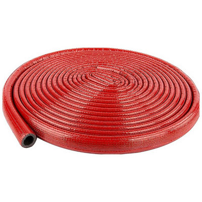 Pepte 10 Meters Of Red 15mm Extra Strong Pipe Foam Insulation Lagging Wrap 6mm Thick from B&Q