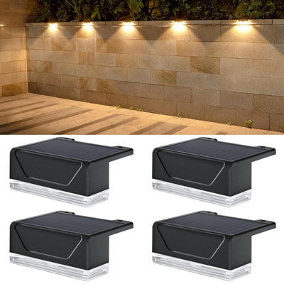 Ellasay Solar Fence Lights Outdoor: Ip 65 Waterproof Powered Wall Light8 Lighting Modes With 3000 K / Rgb Colours -Outside from B&Q