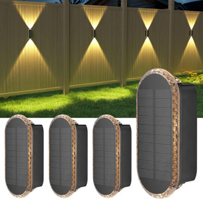 Ellasay Solar Fence Lights Outdoor Garden,3000 K / 4000 K / 6000 K 3 Modes Brighter Garden Wall Powered Waterproof Ip 65 For from B&Q