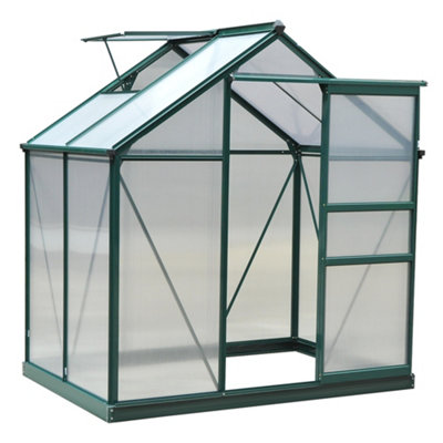 Chilli Seating Chilli 6 X 4Ft Polycarbonate GreenhouseLarge Walk-In Green House With Slide Door And WindowGarden Plants Grow House from B&Q