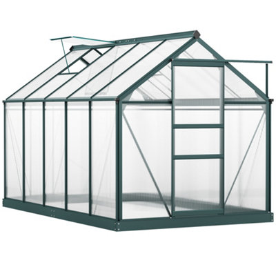 Chilli Seating Chilli 6 X 10Ft Polycarbonate GreenhouseLarge Walk-In Green House With Slide Door And WindowGarden Plants Grow House from B&Q