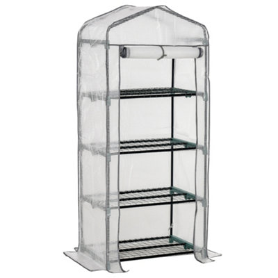 Chilli Seating Chilli 4 Tiers Mini Portable Greenhouse Compact Plant Grow Shed Metal Frame Pe Cover 160H X 70L X 50Wcm from B&Q