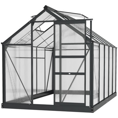 Chilli Seating Chilli 6 X 10Ft Polycarbonate GreenhouseLarge Walk-In Green House With Slide Door And WindowGarden Plants Grow House from B&Q