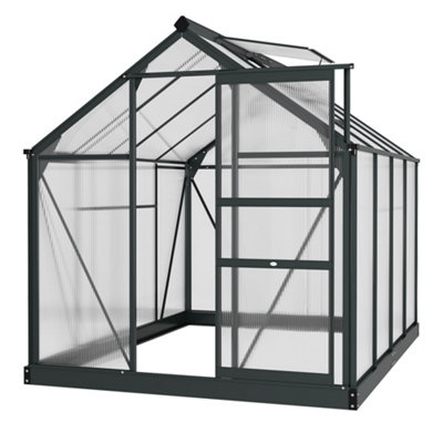Chilli Seating Chilli 6 X 8Ft Polycarbonate GreenhouseLarge Walk-In Green House With Slide Door And WindowGarden Plants Grow House from B&Q