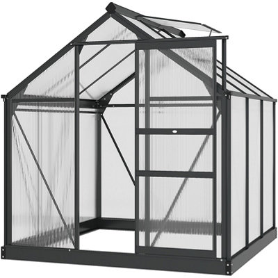 Chilli Seating Chilli 6 X 6Ft Polycarbonate GreenhouseLarge Walk-In Green House With Slide Door And WindowGarden Plants Grow House from B&Q