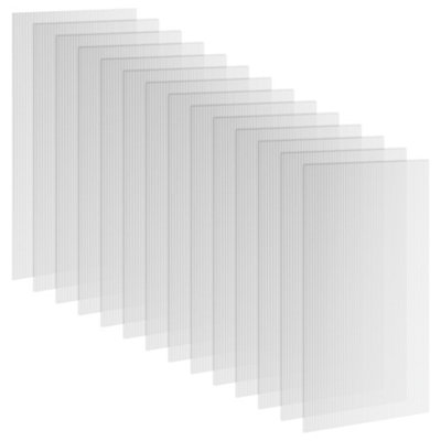 Chilli Seating Chilli 14 Pieces Polycarbonate Sheets121 X 61 X 0.4Cm Twin-Wall Plastic Roofing Sheets10M² Replacement Greenhouse Panels from B&Q