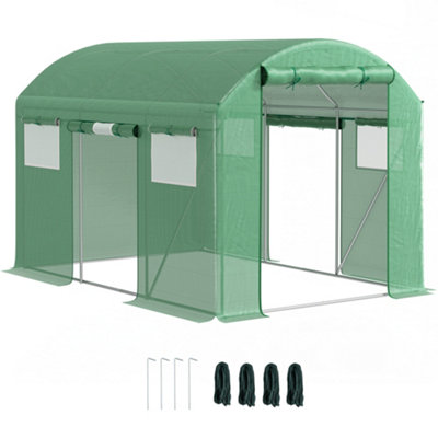 Chilli Seating Chilli 9.8 X 6.6Ft Walk-In Polytunnel GreenhouseGreen from B&Q