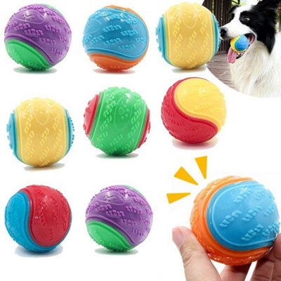 Scooby-Doo Durable Squeaky Set Of 8 Dog Balls For Teeth Cleaning Interactive from B&Q
