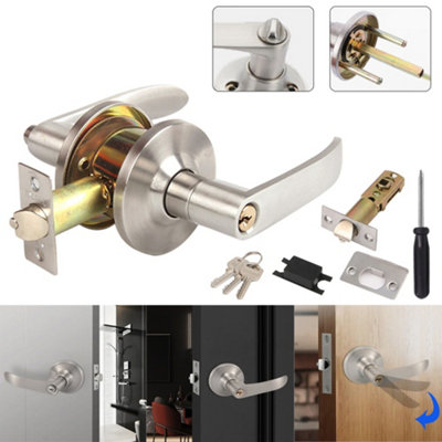 Home Entry Lever Three-Handle Door Lock Set Bathroom Entrance Passage With Key