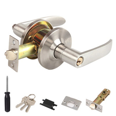  - Home Entry Lever Three-Handle Door Lock Sets Bathroom Entrance Passage With Key