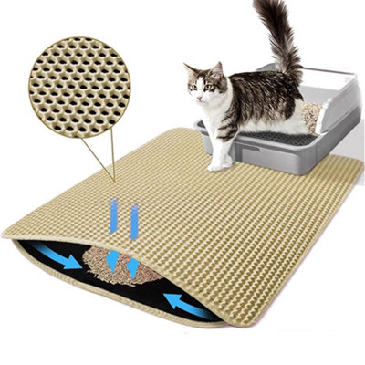  - Double Layer Cat Litter Mat Non-Slip Washable Pad For Cats Litter BoxPaw Clean