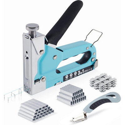 Staple Gun Heavy Duty Tacker Stapler Upholstery Nail Gun 3000X Staples Hand Tool from B&Q