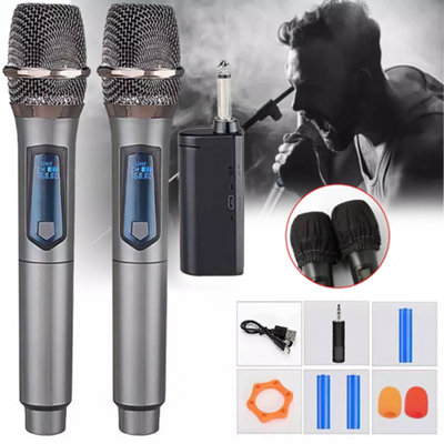 2X Wireless Microphone Uhf Professional Handheld Mic System Receiver For Karaoke from B&Q