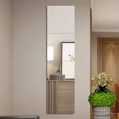  - 4Pcs 30X30Cm Mirror Tiles Wall Sticker Square Self Adhesive Stick On Home Decor