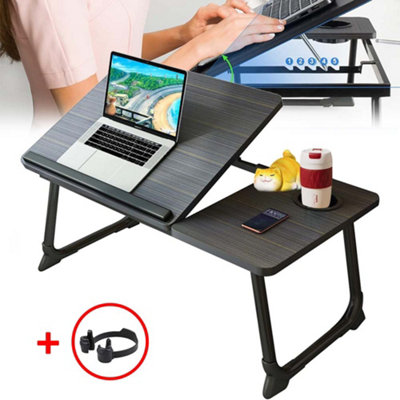 Folding Laptop Bed Tray DeskAdjustablePortable Table For Sofa & Floor from B&Q