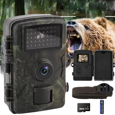 32Gb Wildlife Trail Camera 1080P Game Night Vision Outdoor Motion Hunting Cam Uk from B&Q
