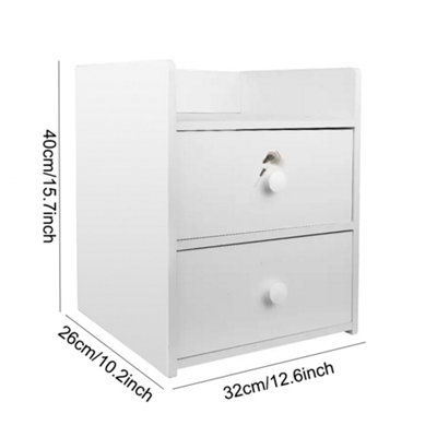  - 2 Drawer Wooden Bedroom Bedside Cabinet Furniture Storage Nightstand Side Table