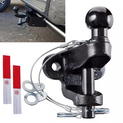 B&Q Tow Bar Towing Hitch Ball And Pin Coupling 50Mm E Approved 3.5T Tow Jaw Mp87 Black