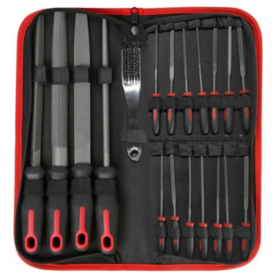 20Pc Metal File & Needle Set Round Flat Triangular Half Round Square from B&Q