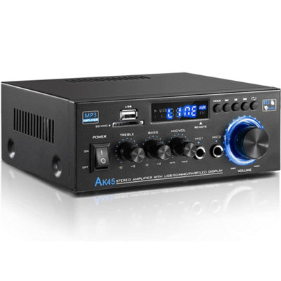 B&Q 600W Bluetooth Stereo Amplifier Amp Hifi Audio Radio 2Ch Usb Aux Fm Car Home Uk