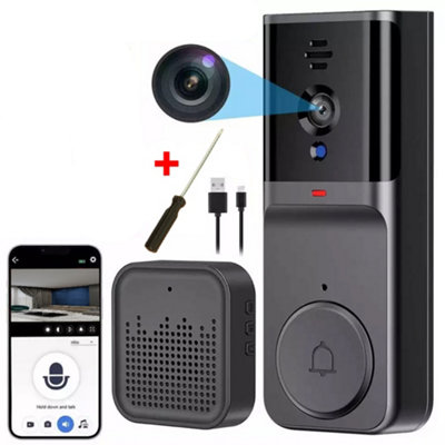 Wireless Video Doorbell Security Camera Ring Door Bell from B&Q