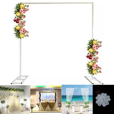  - White 3X3M/10X10Ft Wedding Backdrop Stand Pipe Stage Flower Rack Arch Iron Party Door