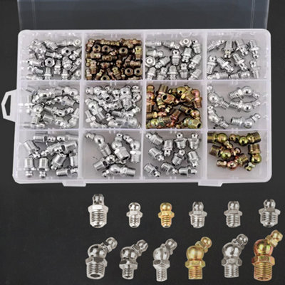 140Pcs Assorted Box Of Grease Nipples (Metric & Imperial) Popular M6 M8 M10 1/8 from B&Q