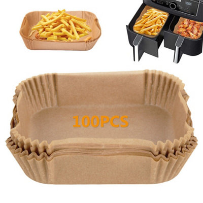 100 Pack Disposable Air Fryer Paper Liners Non-Stick Oven & Steamer Safe from B&Q