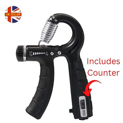Adjustable 5-60Kg Hand Grip Strengthener With CounterForearm & Finger Exerciser Uk Stock from B&Q