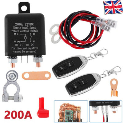  - 200A 12V/24V Wireless Remote Car Battery Isolator & Kill Switch With 2 Fobs