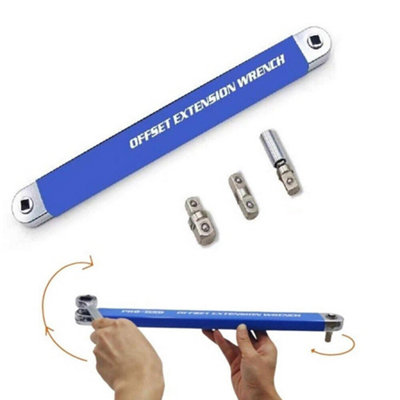 Pro-Zero Offset Extension Wrench Set With Adapters For Tight Spaces from B&Q