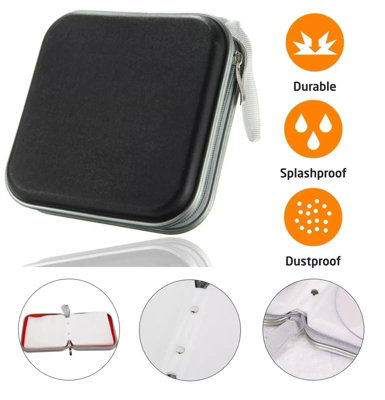 Durable 40 Capacity Cd Dvd Disc Storage Case With Carry HandleIdeal For CarHome & Travel from B&Q