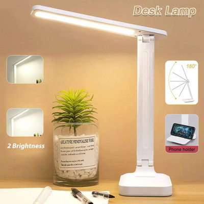 B&Q Uk Rechargeable Led Desk Lamp - Cordless, Dimmable Touch Control, Eye Care Blue/Light