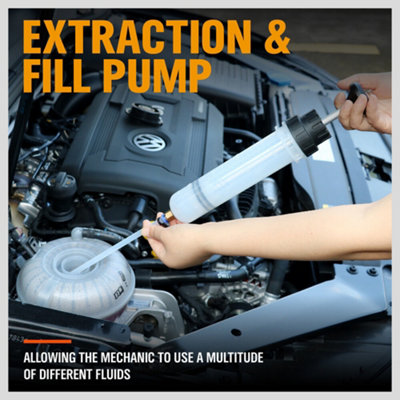 200Ml Oil Suction Syringe Style Manual Automotive Pump Oil Brake Fluid Extractor from B&Q