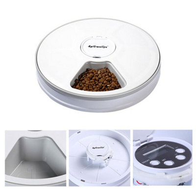 Automatic Timed Pet Feeder 6 Day Meal Cat Dog Food Bowl Auto Dispenser Holiday from B&Q