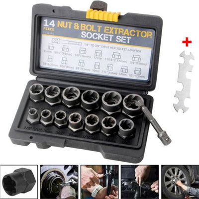 16 Piece Professional Damaged Nut And Bolt Extractor Set from B&Q