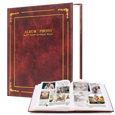  - Vintage Burgundy 6X4 Photo AlbumHolds 200 Photos