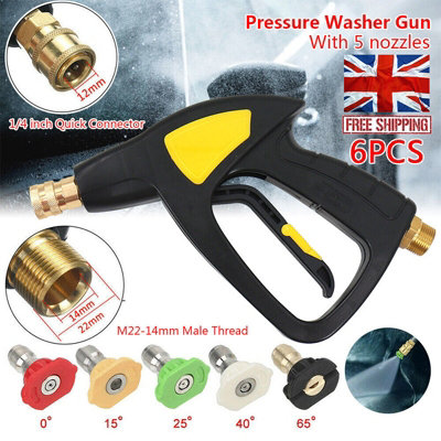  - High Pressure Washer Spray Gun With 5 Nozzle TipsIdeal For CarPatio & Decking Cleaning