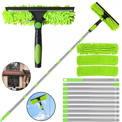 Telescopic Window Cleaner & Squeegee Kit4.5M Long Reach Pole For High Windows from B&Q