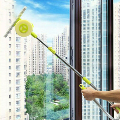 High Reach Telescopic Window Cleaner Tool With Squeegee & Scrubber from B&Q